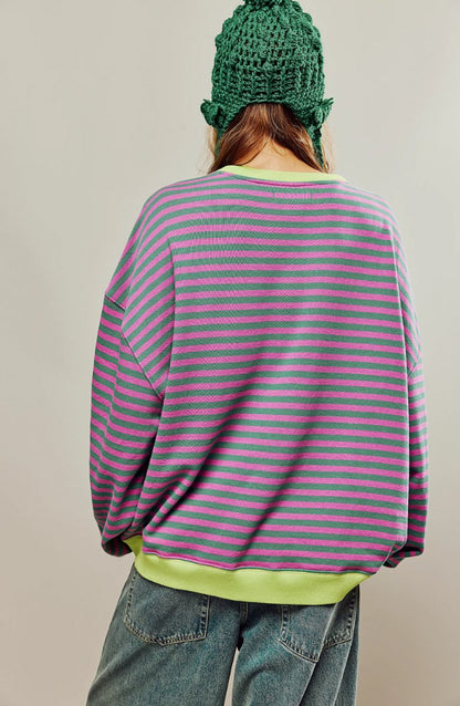 Mia Striped Pullover Jumper | Oversized | Long Sleeve