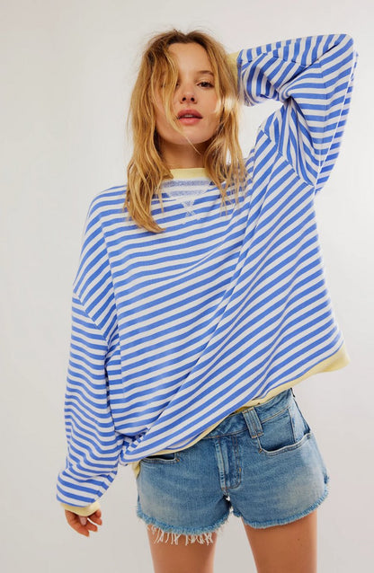 Mia Striped Pullover Jumper | Oversized | Long Sleeve