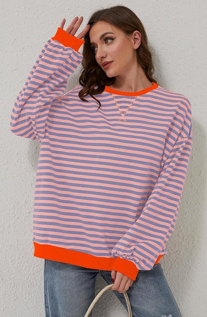 Mia Striped Pullover Jumper | Oversized | Long Sleeve