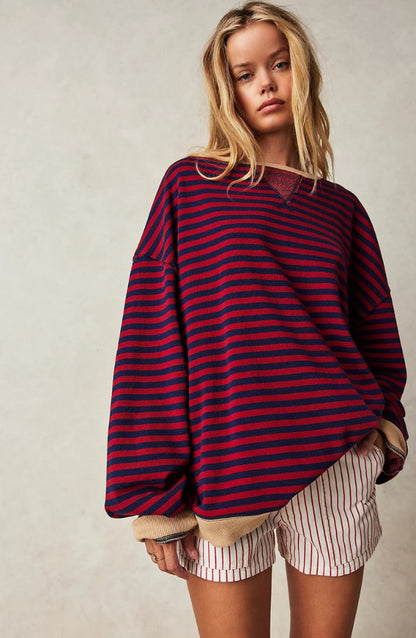Mia Striped Pullover Jumper | Oversized | Long Sleeve