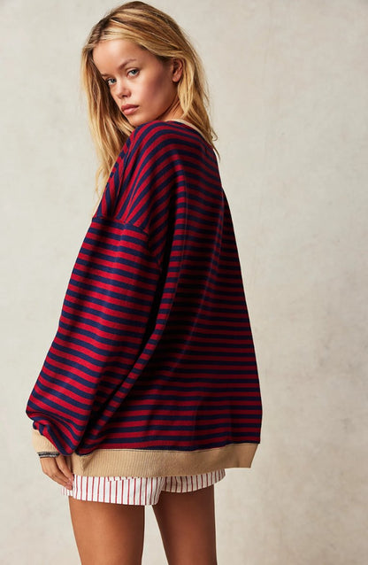 Mia Striped Pullover Jumper | Oversized | Long Sleeve