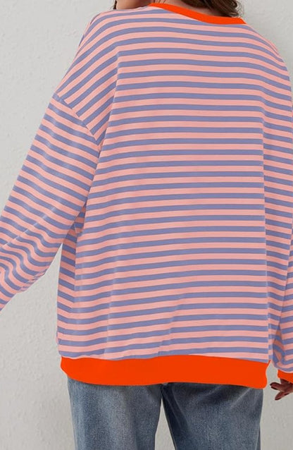 Mia Striped Pullover Jumper | Oversized | Long Sleeve