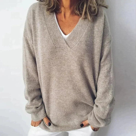 Scarlett Oversized V-Neck Jumper | Long Sleeve | Knit