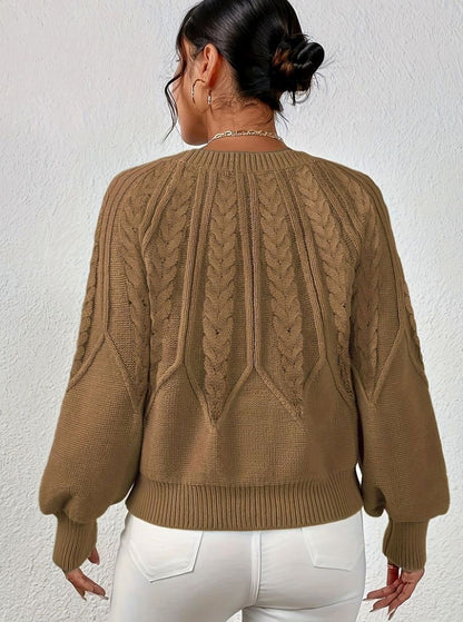Sophia Cable-Knit Jumper | Lantern Sleeve | Relaxed Fit