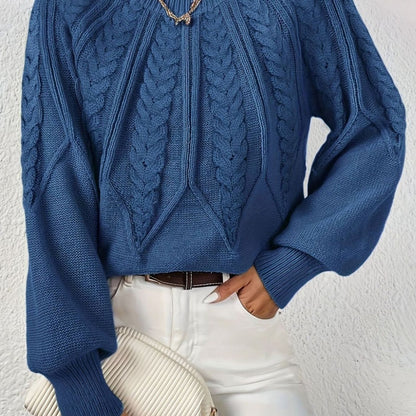 Sophia Cable-Knit Jumper | Lantern Sleeve | Relaxed Fit