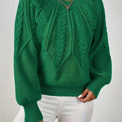 Sophia Cable-Knit Jumper | Lantern Sleeve | Relaxed Fit