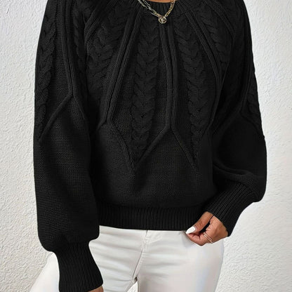 Sophia Cable-Knit Jumper | Lantern Sleeve | Relaxed Fit