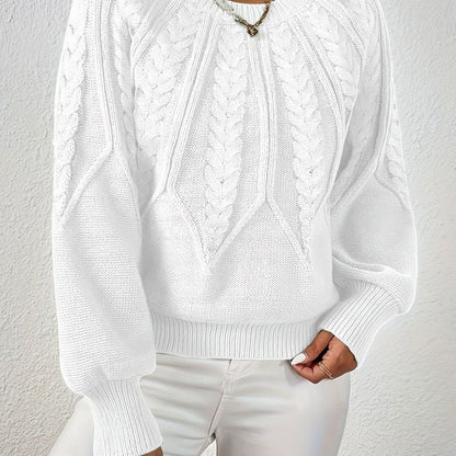 Sophia Cable-Knit Jumper | Lantern Sleeve | Relaxed Fit