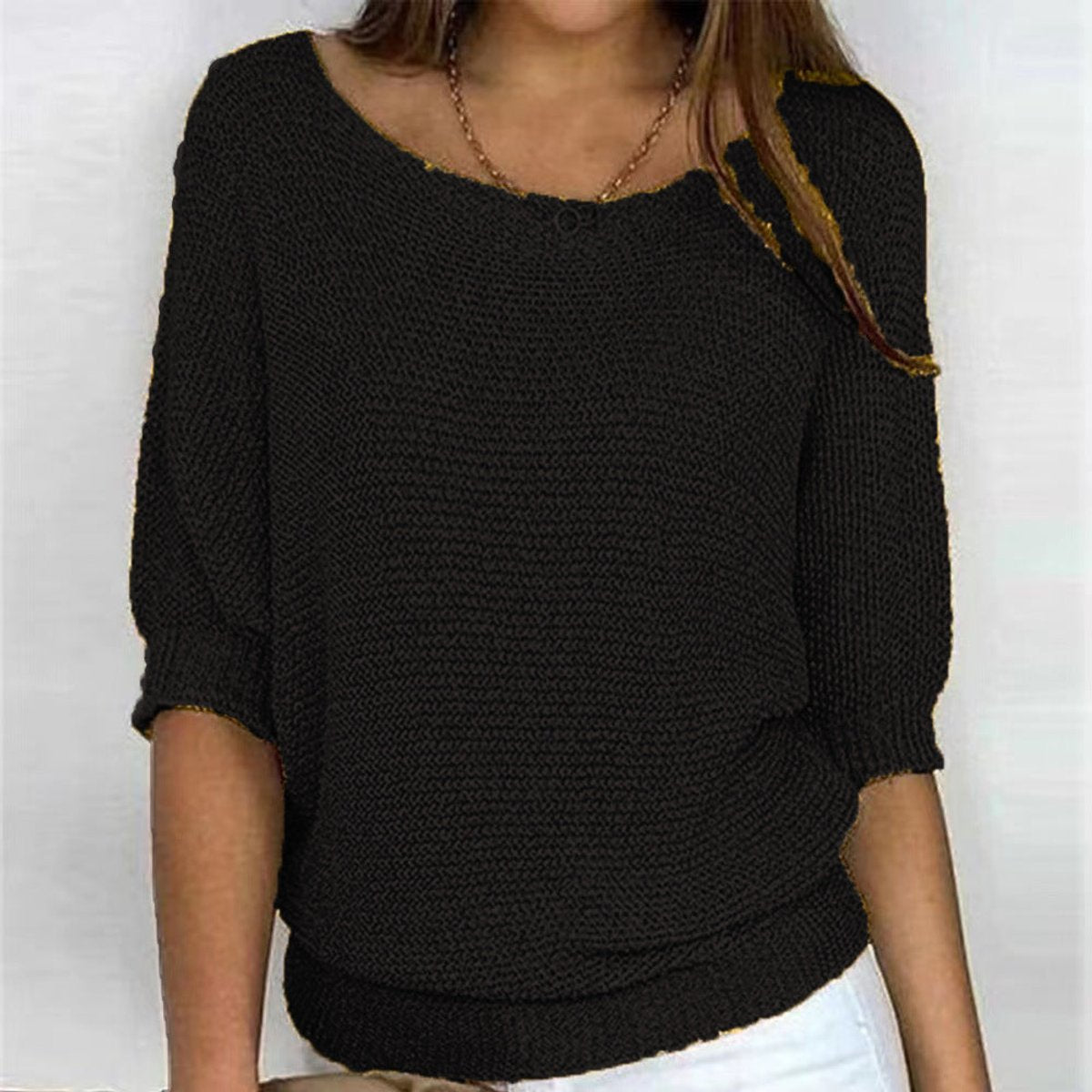Eleanor Batwing-Sleeve Pullover Jumper | Relaxed Fit | Knit
