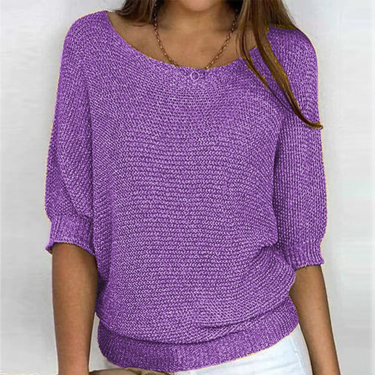 Eleanor Batwing-Sleeve Pullover Jumper | Relaxed Fit | Knit