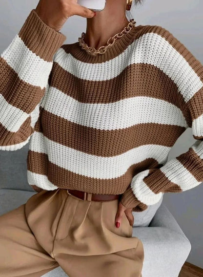 Emma Striped Crewneck Jumper | Relaxed Fit | Knit