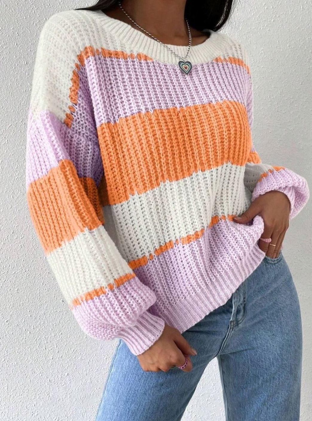 Grace Striped Crew Neck Jumper | Relaxed Fit | Pullover