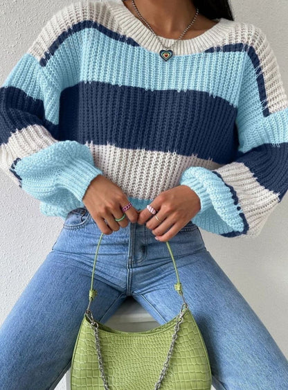 Grace Striped Crew Neck Jumper | Relaxed Fit | Pullover