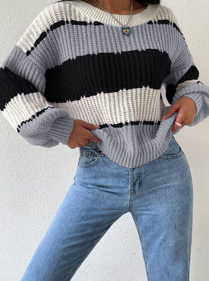 Grace Striped Crew Neck Jumper | Relaxed Fit | Pullover