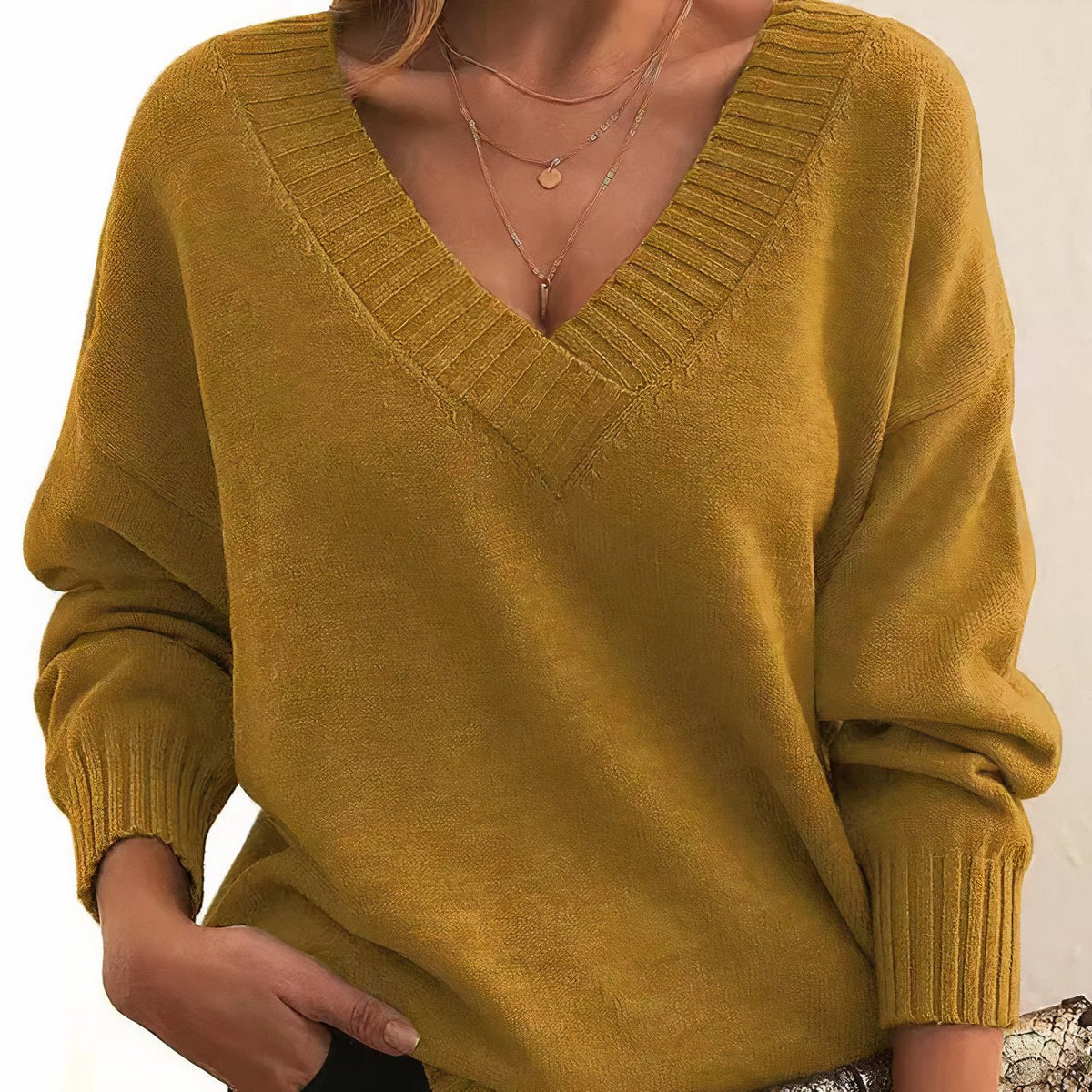 Grace Cashmere Blend Jumper | V-Neck | Long Sleeve