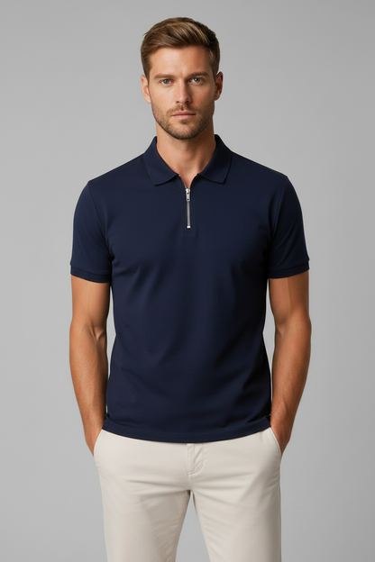 Zip Polo Navy - Voor